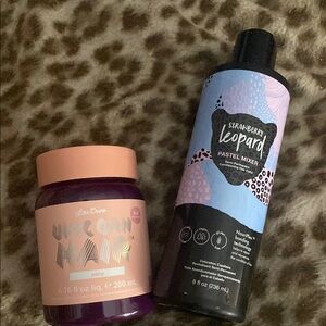 Lime Crime Unicorn Hair Dye in Pony and Strawberry Leopard Pastel Mixer